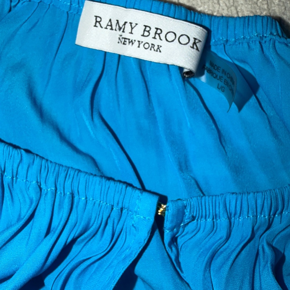 Ramy Brook Kylo Flutter Sleeve Blue Top - Picture 4 of 4